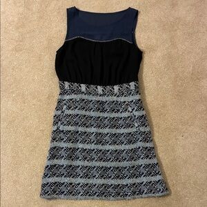 Moulinette Soeurs Navy and Black Patterned Mini Dress